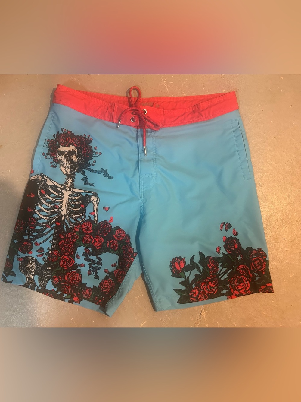 Men’s Section 119 Grateful Dead Swim trunks Board shorts Sz Medium 34” Bertha